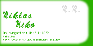 miklos miko business card