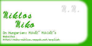 miklos miko business card
